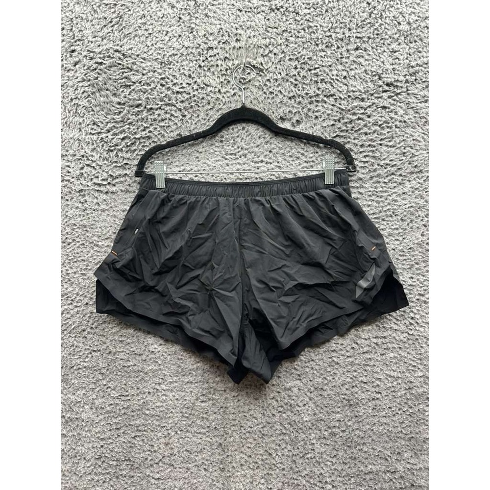 Soar Running  Elastic Waist Lightweight Split Shorts Black Mens Size XL